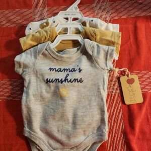 Gray and Yellow Baby Onesie Set